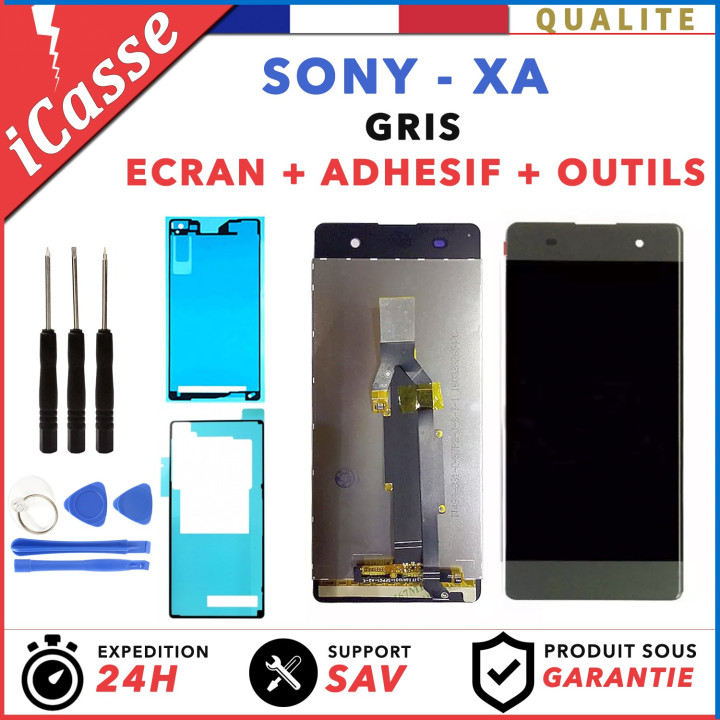 ECRAN LCD + VITRE TACTILE pour SONY XPERIA XA F3111 F3113 GRIS OUTILS + ADHESIF