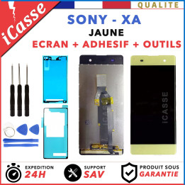 ECRAN LCD + VITRE TACTILE pour SONY XPERIA XA F3111 F3113 JAUNE OUTILS + ADHESIF