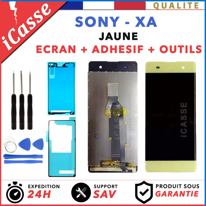 ECRAN LCD + VITRE TACTILE pour SONY XPERIA XA F3111 F3113 JAUNE OUTILS + ADHESIF