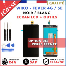 LCD + Ecran tactile Wiko Fever 4G / Fever SE  - Blanc Noir / Outils / Protection