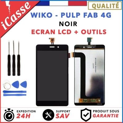 Wiko Pulp Fab 4G Noir LCD + Ecran tactile assemblés + Outils
