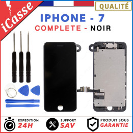 ECRAN COMPLET IPHONE 7 NOIR VITRE TACTILE + LCD RETINA SUR CHASSIS + OUTILS