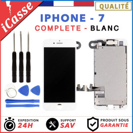 ECRAN COMPLET IPHONE 7 BLANC VITRE TACTILE + LCD RETINA SUR CHASSIS + OUTILS
