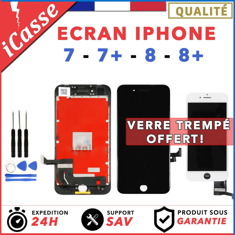 Écran LCD Pour IPhone 7 Plus Blanc + Vitre Tactile Sur Châssis + Kit Outils - Neuf