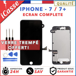 ECRAN COMPLET IPHONE 7 ET 7 PLUS VITRE TACTILE + LCD RETINA SUR CHASSIS