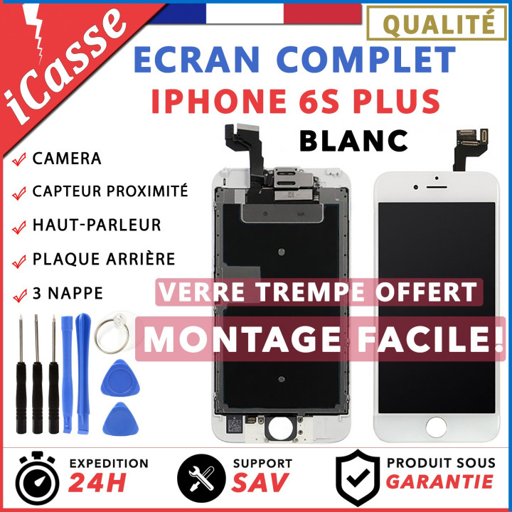 VITRE TACTILE + ECRAN LCD COMPLET IPHONE 6S PLUS BLANC + OUTILS