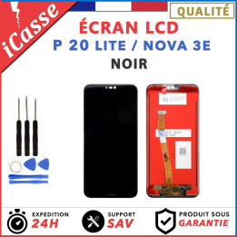 ECRAN LCD + VITRE TACTILE POUR HUAWEI P20 LITE / NOVA 3E - NOIR