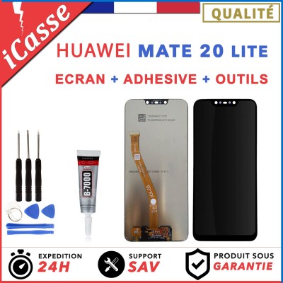 ECRAN LCD + VITRE TACTILE pour HUAWEI MATE 20 LITE NOIR SNE-LX1 + OUTILS + COLLE