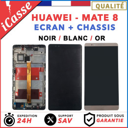 ECRAN LCD + VITRE TACTILE + COMPLETE FRAME POUR HUAWEI MATE 8 NOIR / BLANC OU OR