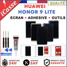 ECRAN HUAWEI HONOR 9 LITE + VITRE TACTILE NOIR / BLANC / BLEU / OR + COLLE OUTLS
