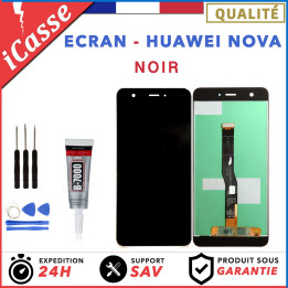 VITRE TACTILE + ECRAN LCD POUR HUAWEI NOVA NOIR CAN-L01 + OUTILS + COLLE