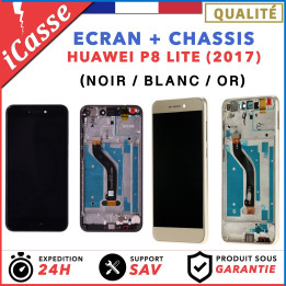 ECRAN LCD AVEC CHASSIS COMPLET POUR HUAWEI P8 LITE 2017 NOIR DORÉ OU BLANC
