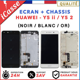 ECRAN LCD + COMPLETE CHASSIS HUAWEI Y5 ii - Y5 2 - NOIR / BLANC / OR + OUTILS