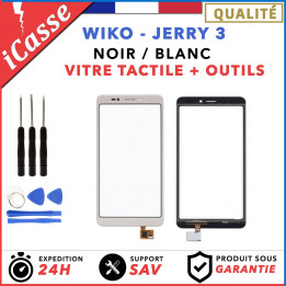 Ecran Vitre tactile Wiko Jerry 3 Noir / Blanc + Outils