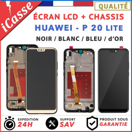 ECRAN LCD HUAWEI P20 LITE AVEC CHÂSSIS NOIR / BLANC / BLEU / OR + OUTILS + COLLE