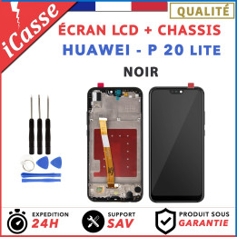 ECRAN LCD HUAWEI P20 LITE COMPLETE AVEC CHÂSSIS NOIR + OUTILS