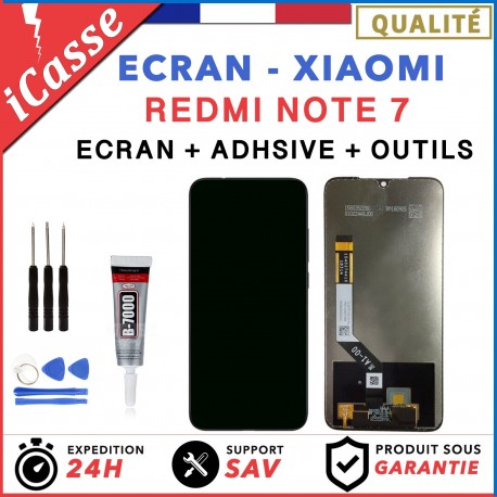ECRAN LCD + VITRE TACTILE POUR XIAOMI REDMI NOTE 7 NOIR + OUTILS + COLLE