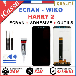 Ecran LCD + Vitre Tactile pour Wiko HARRY 2 Noir + OUTILS + COLLE