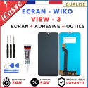 ECRAN LCD + VITRE TACTILE pour WIKO VIEW 3 NOIR + OUTILS + COLLE