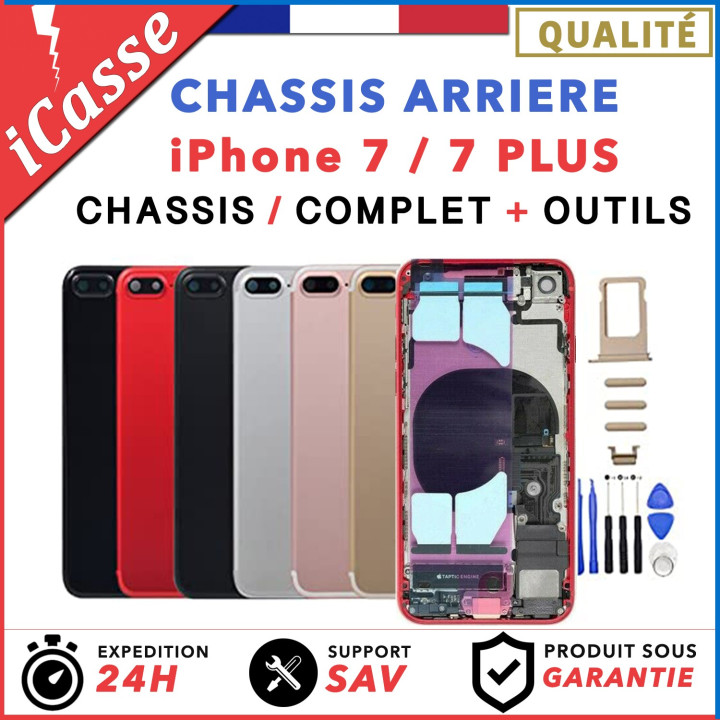 Chassis Complet Coque Arriere iPhone 7 et 7 Plus Or/Argent/Gris/Rouge/Noir/Mat