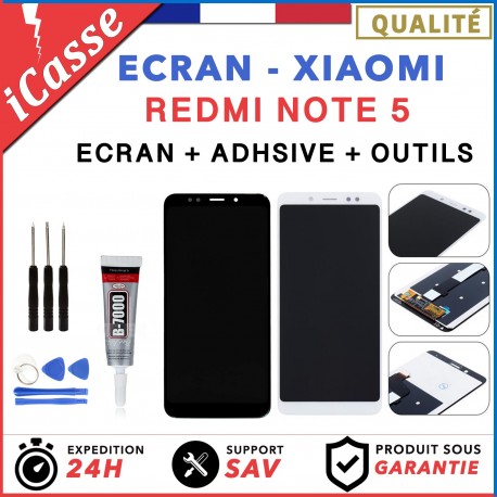 ECRAN LCD + VITRE TACTILE POUR XIAOMI REDMI NOTE 5 NOIR BLANC + OUTILS + COLLE