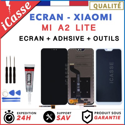 ECRAN LCD + VITRE TACTILE pour XIAOMI MI A2 LITE NOIR / BLANC + OUTILS + COLLE