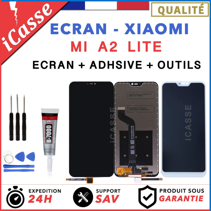 ECRAN LCD + VITRE TACTILE XIAOMI MI A2 LITE NOIR / BLANC + OUTILS + COLLE