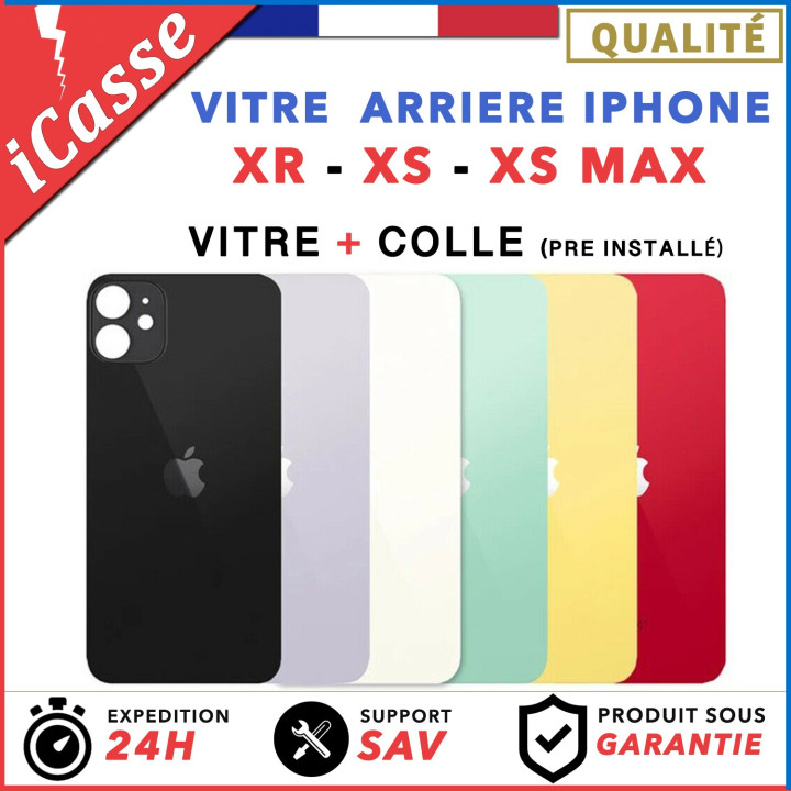 Vitre Arrière iPhone / XR / XS / XS Max Verre de haute qualité + Adhésif