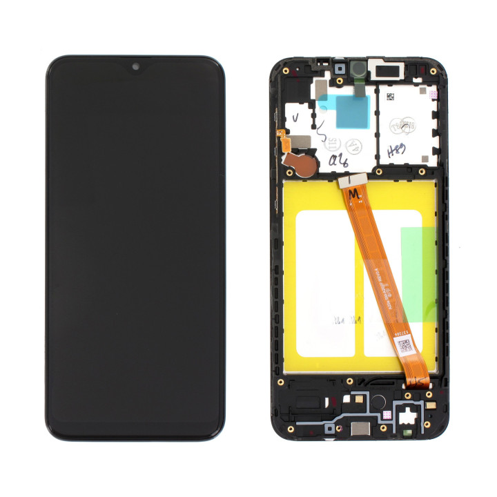 ECRAN COMPLET SAMSUNG GALAXY A20e SM-A202F NOIR + CHASSIS + OUTILS + COLLE