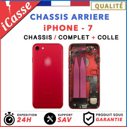 Chassis Complet Coque Arriere iPhone 7 ROUGE + COLLE