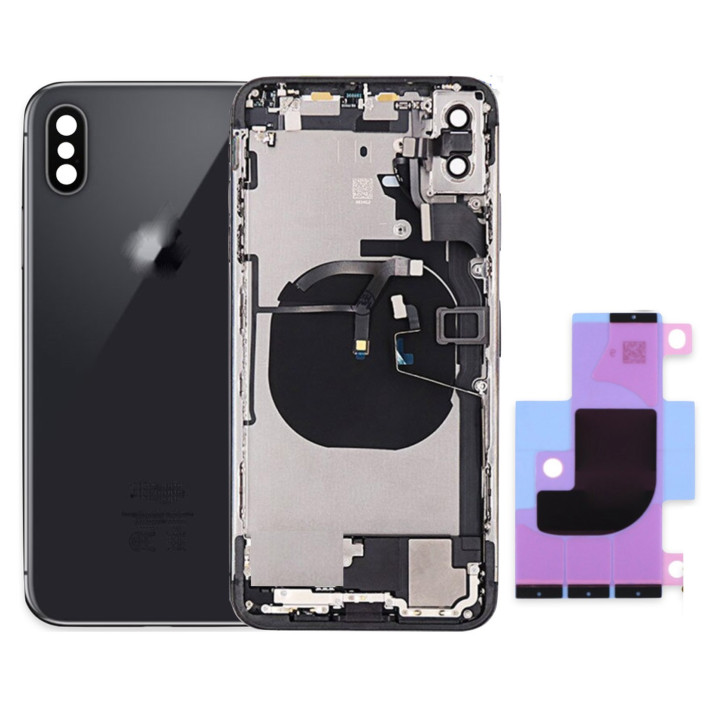 Chassis Complet Coque Arriere iPhone XS MAX NOIR + COLLE