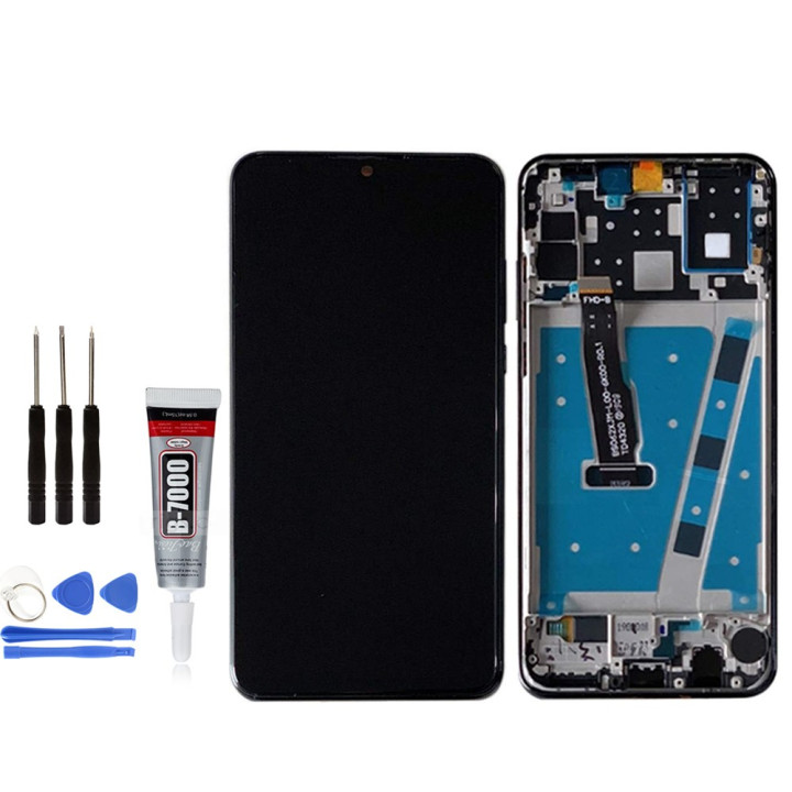 Ecran Complet Avec Frame Huawei P30 LITE NOIR + Chassis + COLLE + Outils