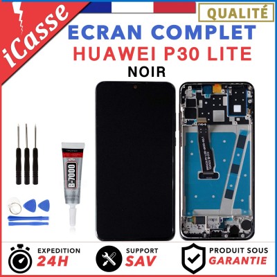 Ecran Complet Avec Frame Huawei P30 LITE NOIR + Chassis + COLLE + Outils