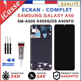 ECRAN COMPLET Samsung Galaxy A50 - A505FN A505F A505A + CHASSIS + OUTILS + COLLE