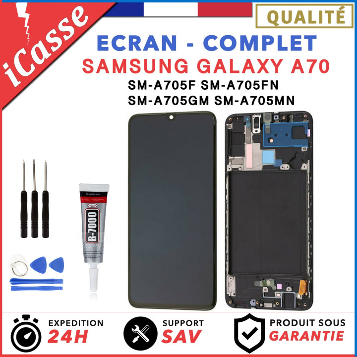 ECRAN COMPLET Samsung Galaxy A70 SM-A705F SM-A705FN + CHASSIS + OUTILS + COLLE