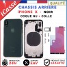 Chassis Arriere pour iPhone X NOIR Chassis Coque nu + COLLE