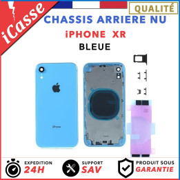 Chassis Arriere pour iPhone XR Bleue - Chassis Coque nu + COLLE