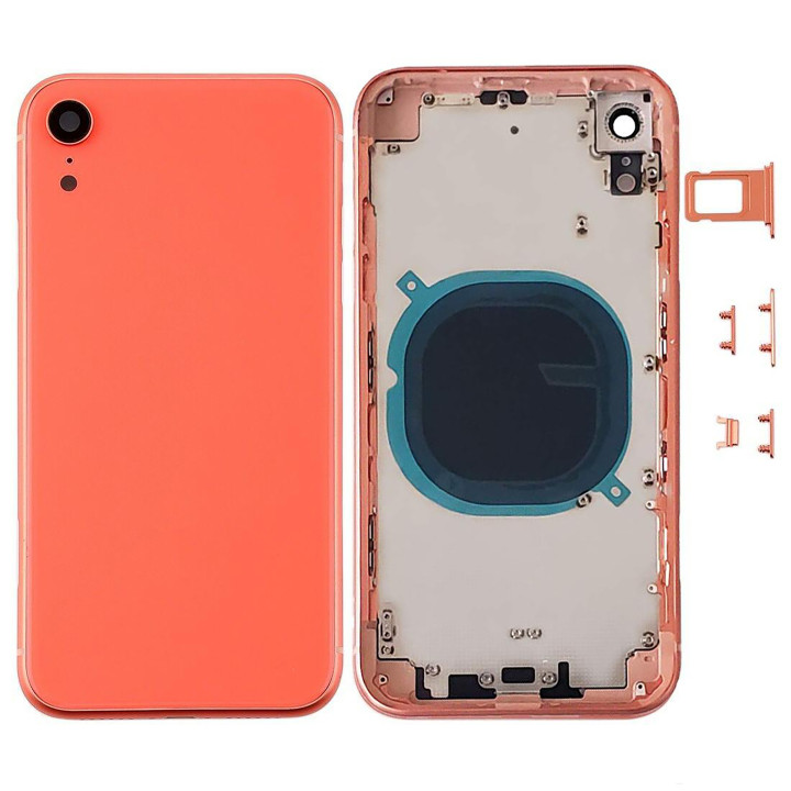 Chassis Arriere pour iPhone XR Corail (ORANGE) - Chassis Coque nu + COLLE