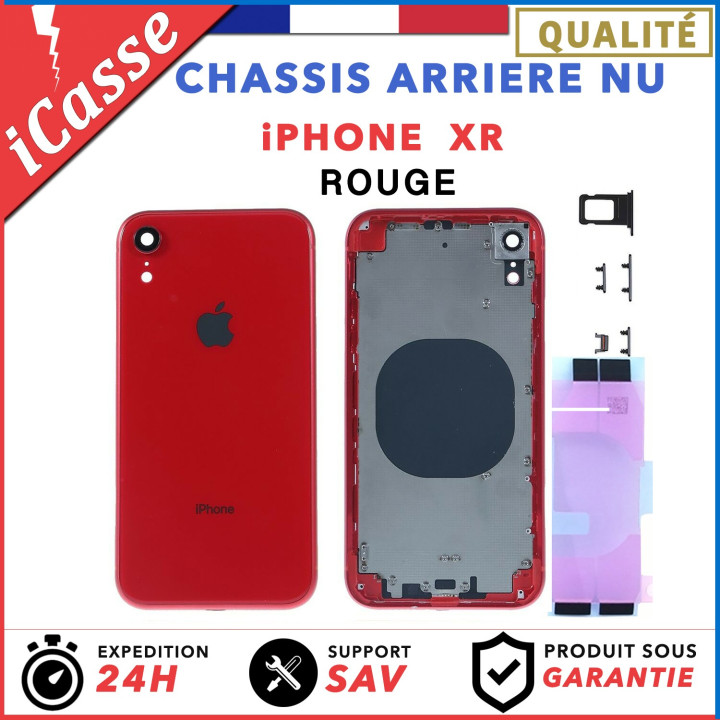 Chassis Arriere pour iPhone XR Rouge - Chassis Coque nu + COLLE