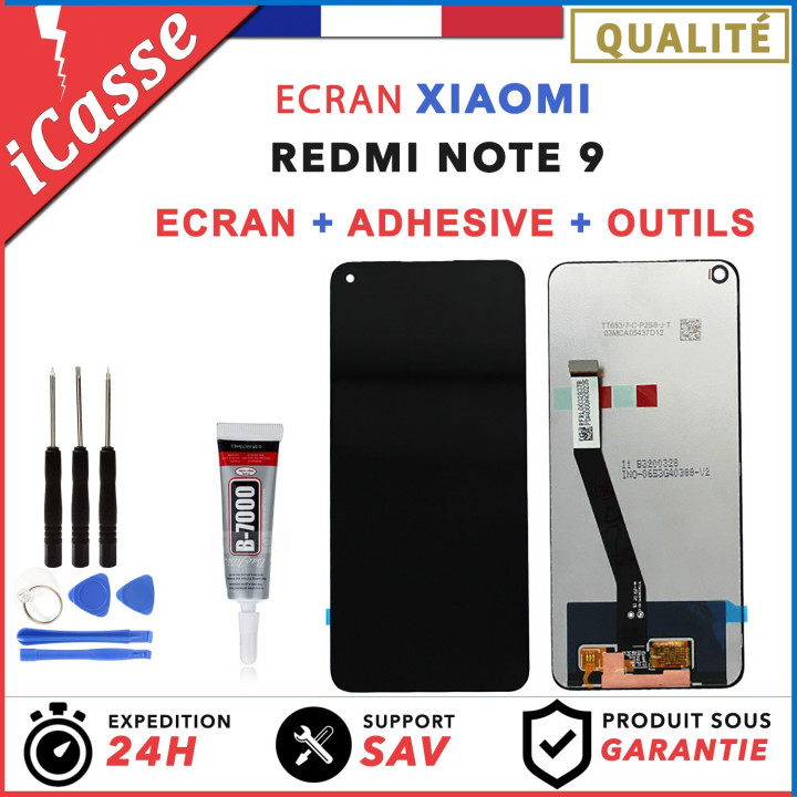 Ecran lcd Xiaomi Redmi Note 9 Noir meme pour Blanc Gris Vert + Outils + Colle