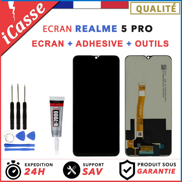 Ecran lcd + Vitre Tactile pour REALME 5 PRO RMX1971 + Outils + Colle