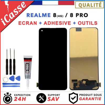Ecran LCD pour REALME 8 (4G) / 8 PRO RMX3085, RMX3081 + Outils + Colle
