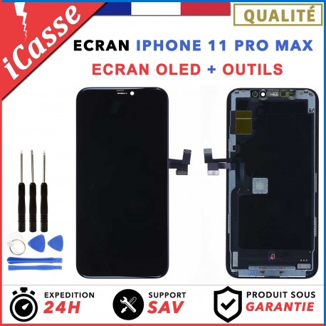 ECRAN OLED IPHONE 11 PRO MAX VITRE TACTILE SUR CHASSIS + OUTILS