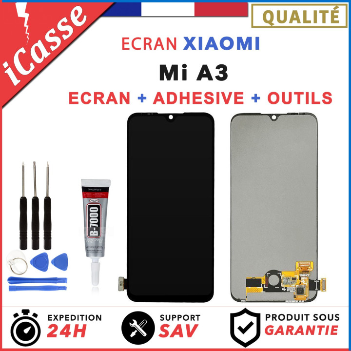 Ecran pour Xiaomi Mi A3 NOIR BLEUE et BLANC + Outils + Colle
