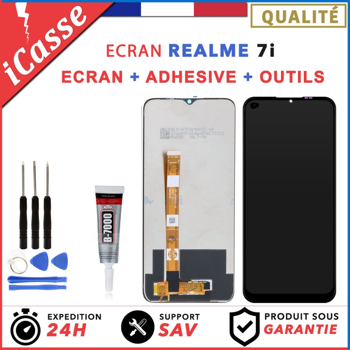 Ecran LCD + Vitre Tactile pour REALME 7i modele RMX2193 + Outils + Colle