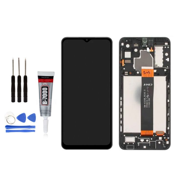 ECRAN COMPLET pour SAMSUNG GALAXY A32 5G A326F A326B + CHASSIS + OUTILS + COLLE