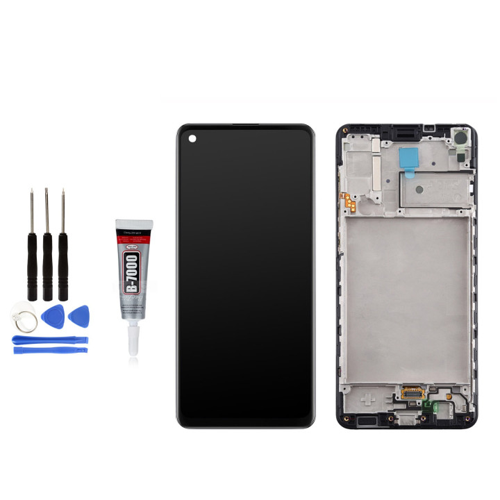 ECRAN COMPLET avec CHASSIS pour Samsung Galaxy A21S A217 SM-A217F OUTILS + COLLE