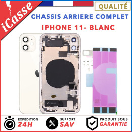 Chassis Complet Coque Arriere pour iPhone 11 BLANC + COLLE
