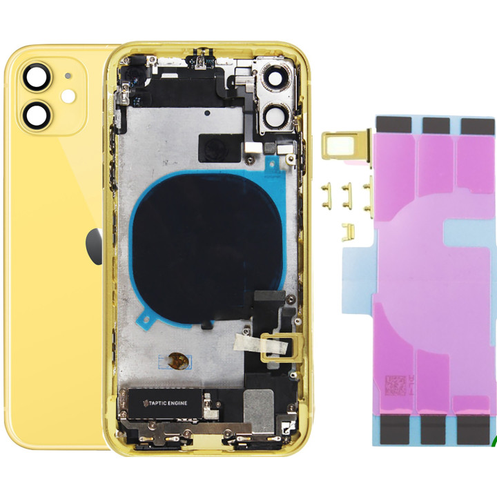 Chassis pour iPhone 11 JAUNE Chassis Complet Coque Arriere + COLLE