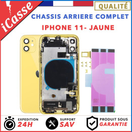 Chassis pour iPhone 11 JAUNE Chassis Complet Coque Arriere + COLLE